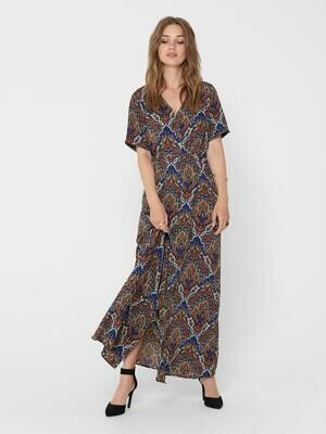 ONLHANNA S/S ANCLE DRESS WVN Burnt Henna/GARDEN D