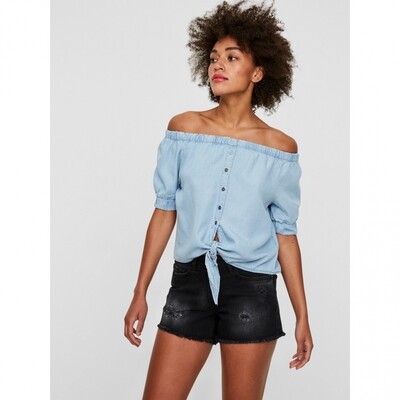 NMENDI S/S OFF SHOULDER TIE SHIRT NOOS Light