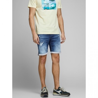 JJI RICK JJICON SHORTS GE 007 I.K STS Blue Denim Destroy