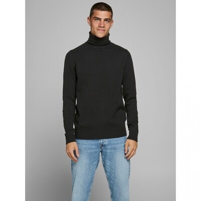 JOR CLYDE KNIT ROLL NECK LTN Black