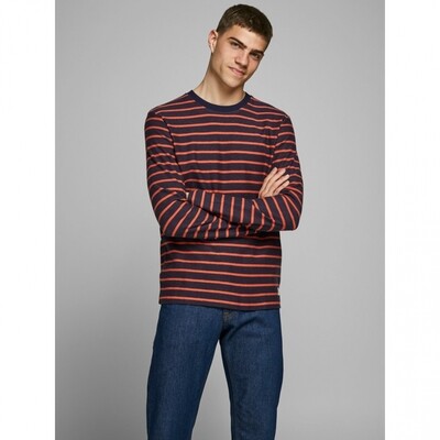 JOR STRIPY SWEAT CREW NECK Burnt Ochre/REG