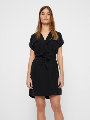 NMVERA S/S ENDI TENCEL SHIRT DRESS NOOS Black