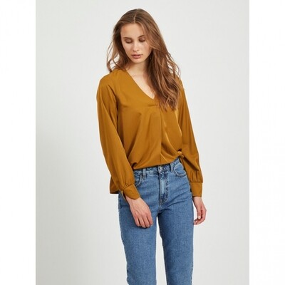 OBJEILEEN L/S V-NECK TOP NOOS Tapenade
