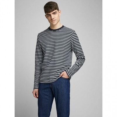 JOR STRIPY SWEAT CREW NECK Navy Blazer/KNIT FIT