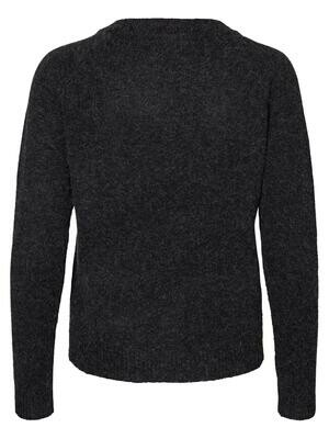 VMDOFFY LS O-NECK BLOUSE GA NOOS Black-Melange