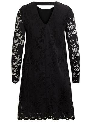 VISTASIA L/S LACE A-SHAPE DRESS-NOOS Black