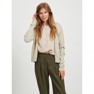 VIRIL SHORT L/S KNIT CARDIGAN-NOOS Natural Melange