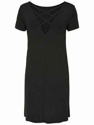 ONLBERA BACK LACE UP S/S DRESS JRS NOOS Black
