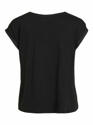 VIELLETTE S/S SATIN TOP/SU - NOOS Black