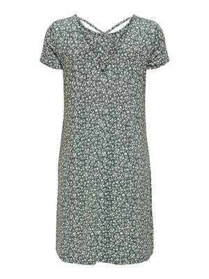 ONLBERA BACK LACE UP S/S DRESS JRS NOOS Balsam Green/WHITE F