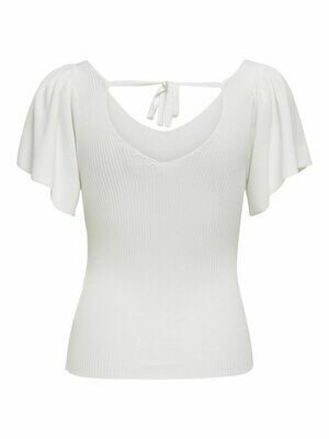 ONLLEELO S/S BACK PULLOVER KNT NOOS Eggnog