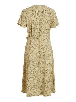 VILOVIE S/S WRAP MIDI DRESS/SU - FAV Humus/SIA