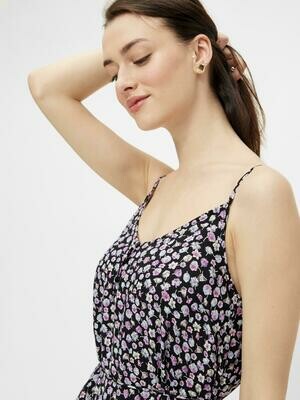 PCNYA SLIP BUTTON DRESS BF BC Black/FLOWER