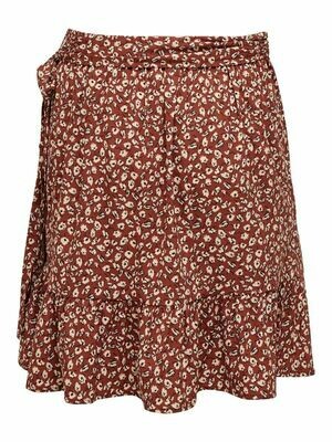 ONLOLIVIA WRAP SKIRT WVN NOOS Henna-TWO TONE FLOWER