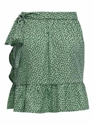 ONLOLIVIA WRAP SKIRT WVN NOOS Chinois Green-BLACK SPOT