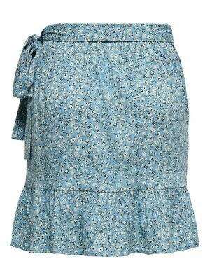 ONLOLIVIA WRAP SKIRT WVN NOOS Dusk Blue-TWO TONE FLOWER
