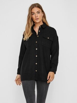 NMFLANNY L/S LONG SHACKET BG NOOS Black