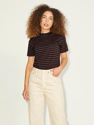 JXANNA SS REGULAR EVERY STRIPE TEE NOOS Demitasse/1x1 BLACK