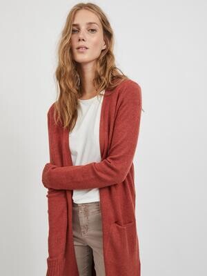 VIRIL LONG L/S KNIT CARDIGAN - NOOS Burnt Henna MELANGE