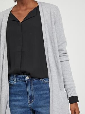 VIRIL OPEN L/S KNIT CARDIGAN - NOOS LT GREY M