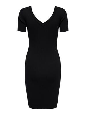 JDYNANNA S/S V-NECK DRESS KNT Black