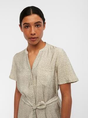 OBJSELINE S/S SHIRT DRESS NOOS Seagrass/SANDSHELL D