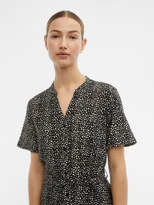 OBJSELINE S/S SHIRT DRESS NOOS Black/SANDSHELL DOTS