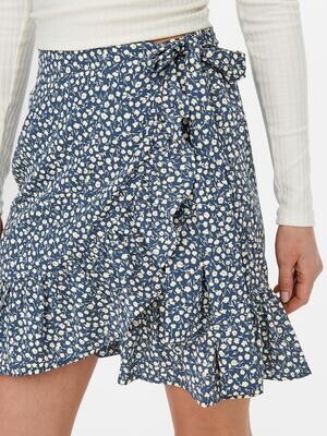 ONLOLIVIA WRAP SKIRT WVN NOOS Blue Mirage-TONAL DITSY