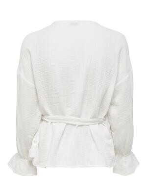 ONLTHYRA LS WRAP TOP WVN CS Bright White