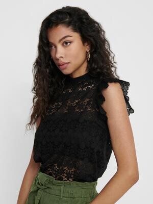JDYBLOND S/L LACE TOP JRS NOOS Black-DTM BUTTON