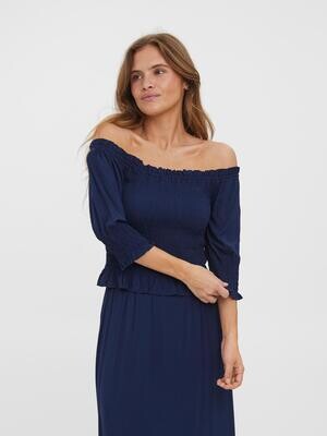 VMTALIA OFF SHOULDER TOP WVN Navy Blazer