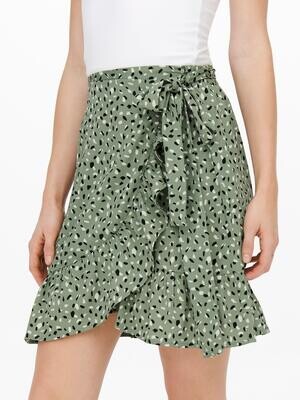 ONLOLIVIA WRAP SKIRT WVN NOOS Hedge Green-HELLA GRAPHIC