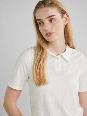 PCKYLIE SS POLO TEE NOOS Cloud Dancer