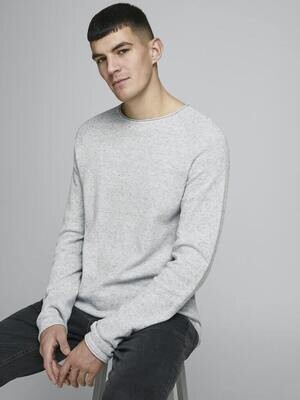 JJEHILL KNIT CREW NECK NOOS Light Grey Melange