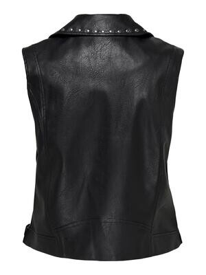 ONLVAL FAUX LEATHER STUD WAISTCOAT OTW Black