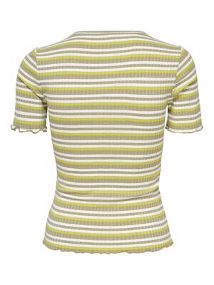 JDYFRANSISKA S/S STRIPE TOP JRS NOOS Seagrass/LOVE BIRD +