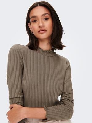 JDYFRANSISKA L/S HIGHNECK TOP JRS NOOS Walnut