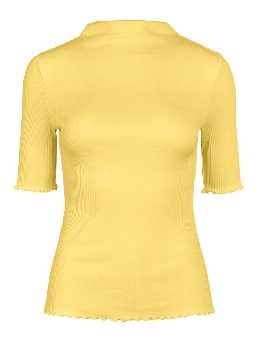 PCNUKISA 2/4 MOCK NECK TOP BC lemon drop
