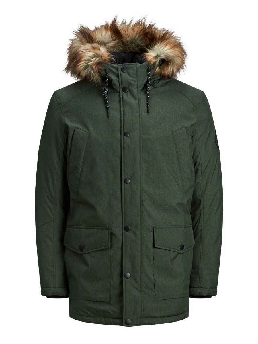 JJSKY PARKA JACKET LTN Dark Green Melange