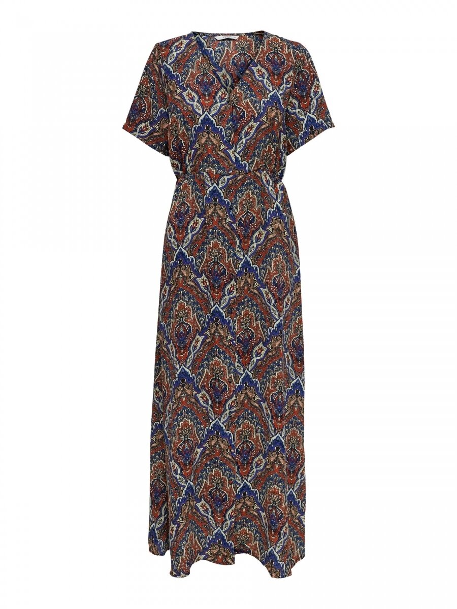 ONLHANNA S/S ANCLE DRESS WVN Burnt Henna/GARDEN D