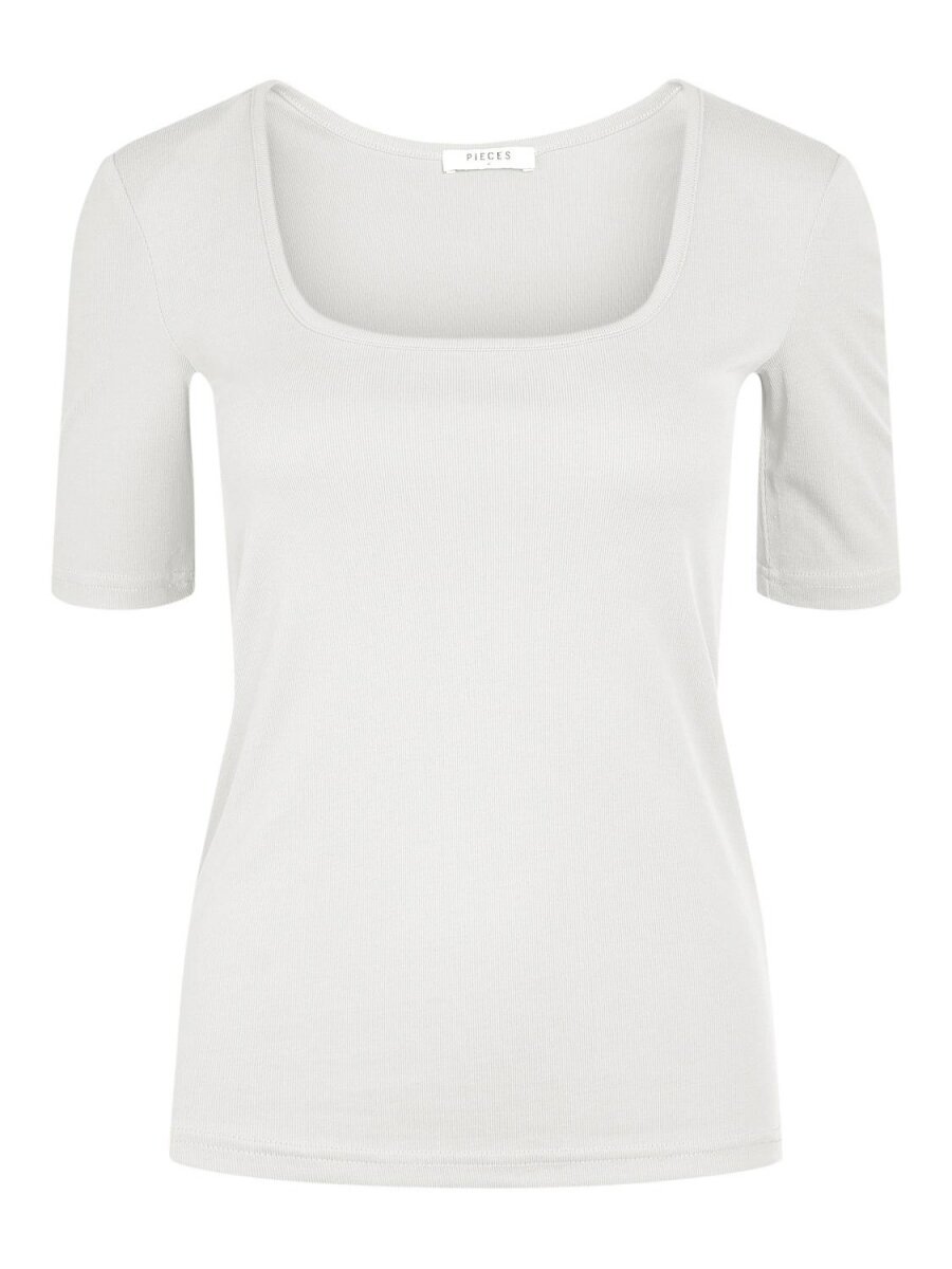 PCNUKITA 2/4 SQUARED NECK TOP BC Cloud Dancer