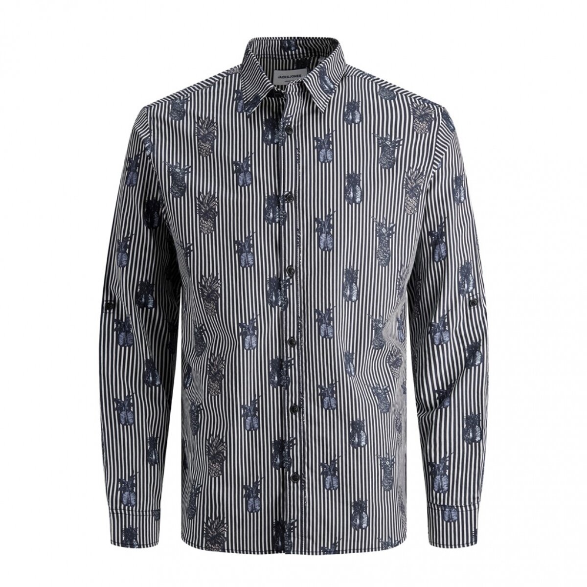 JOR FUN LS AOP SHIRT KTF Navy Blazer/KNIT FIT