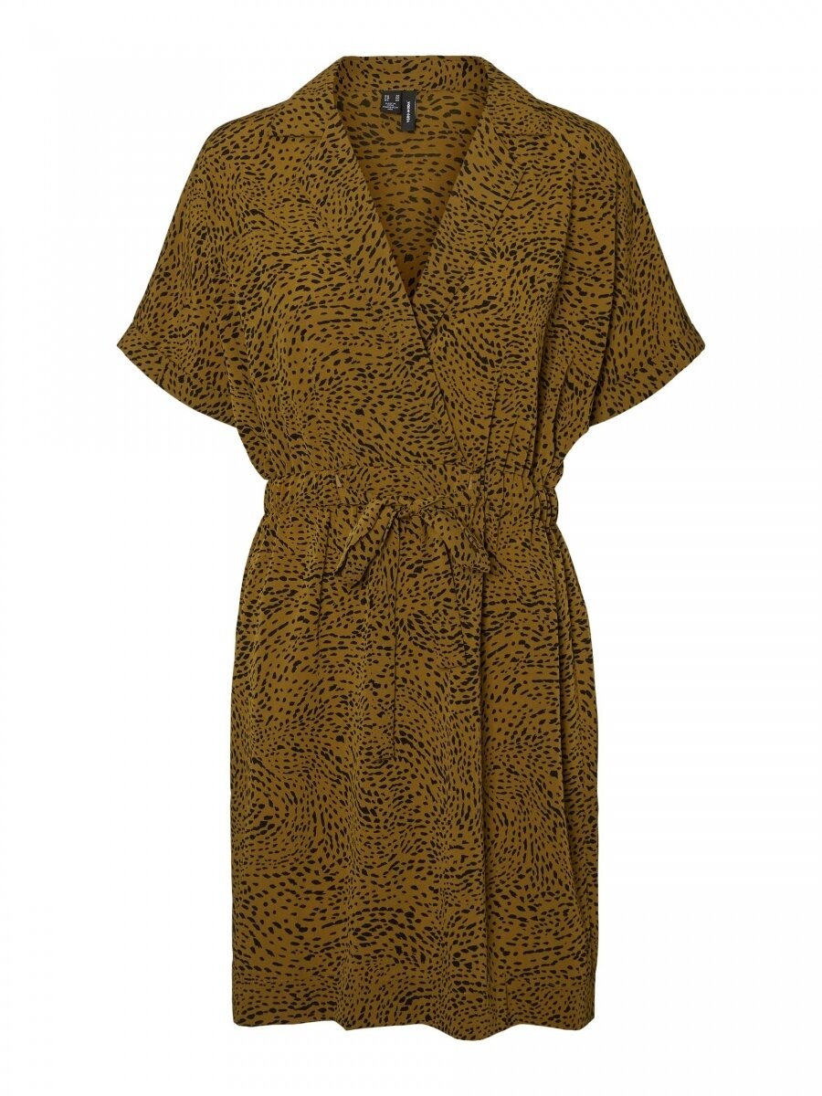 VMANNABELL 2/4 SHORT WRAP DRESS WVN Fir Green/VALLOT