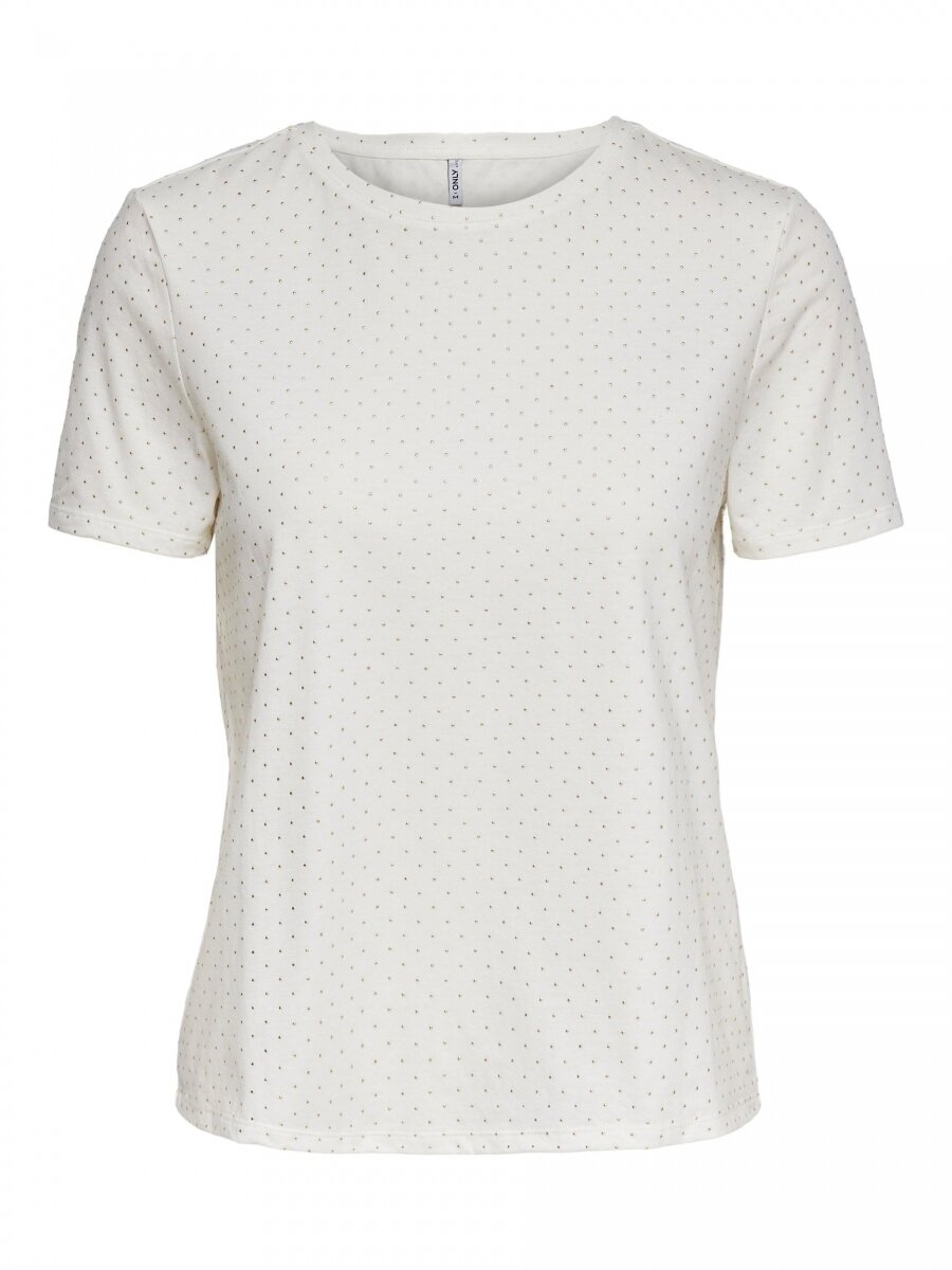 ONLBELLA LIFE S/S STUD TOP JRS Cloud Dancer