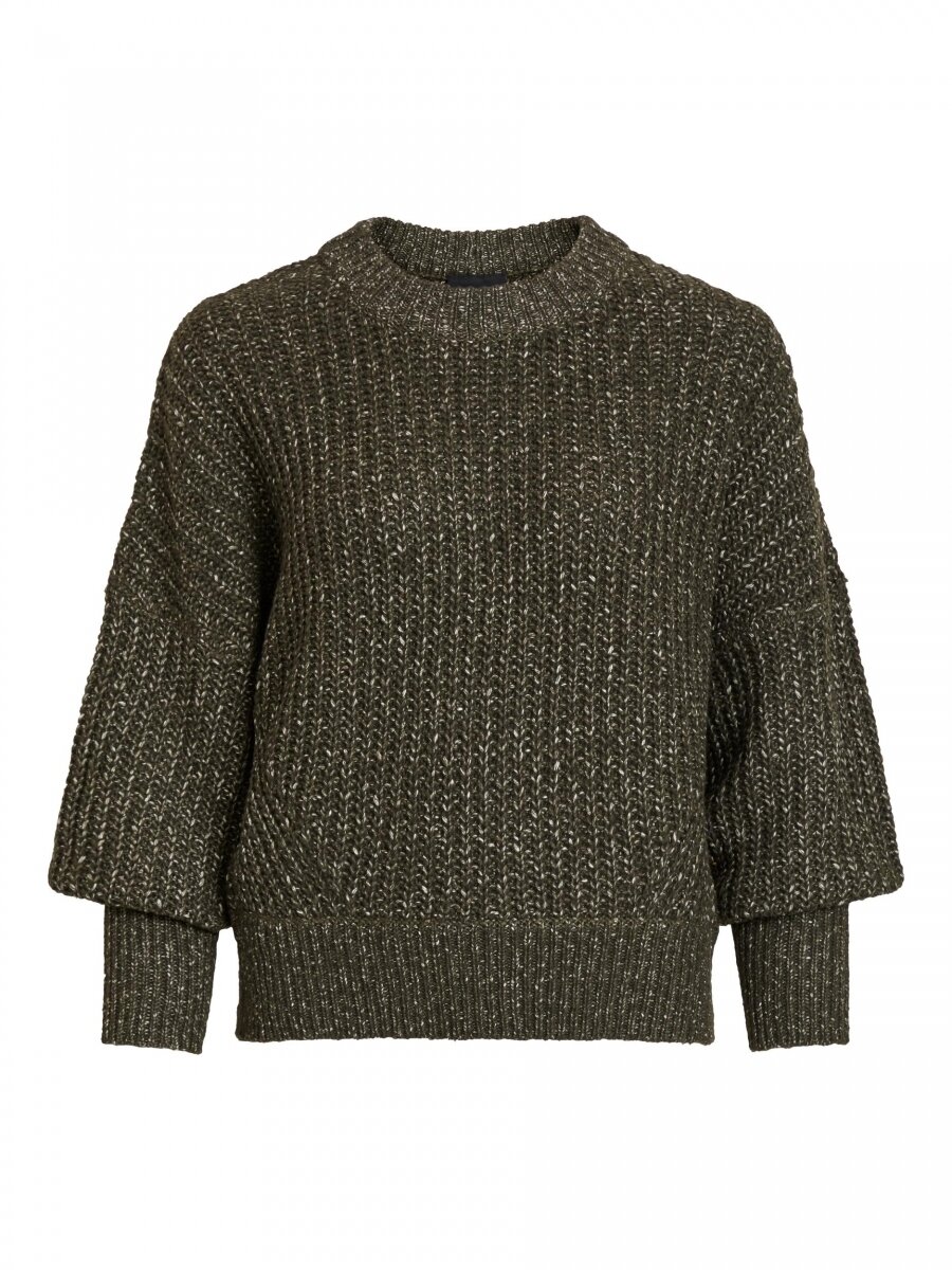 OBJMELODY CAMPER L/S KNIT PULLOVER DIV Forest Night/MELANGE