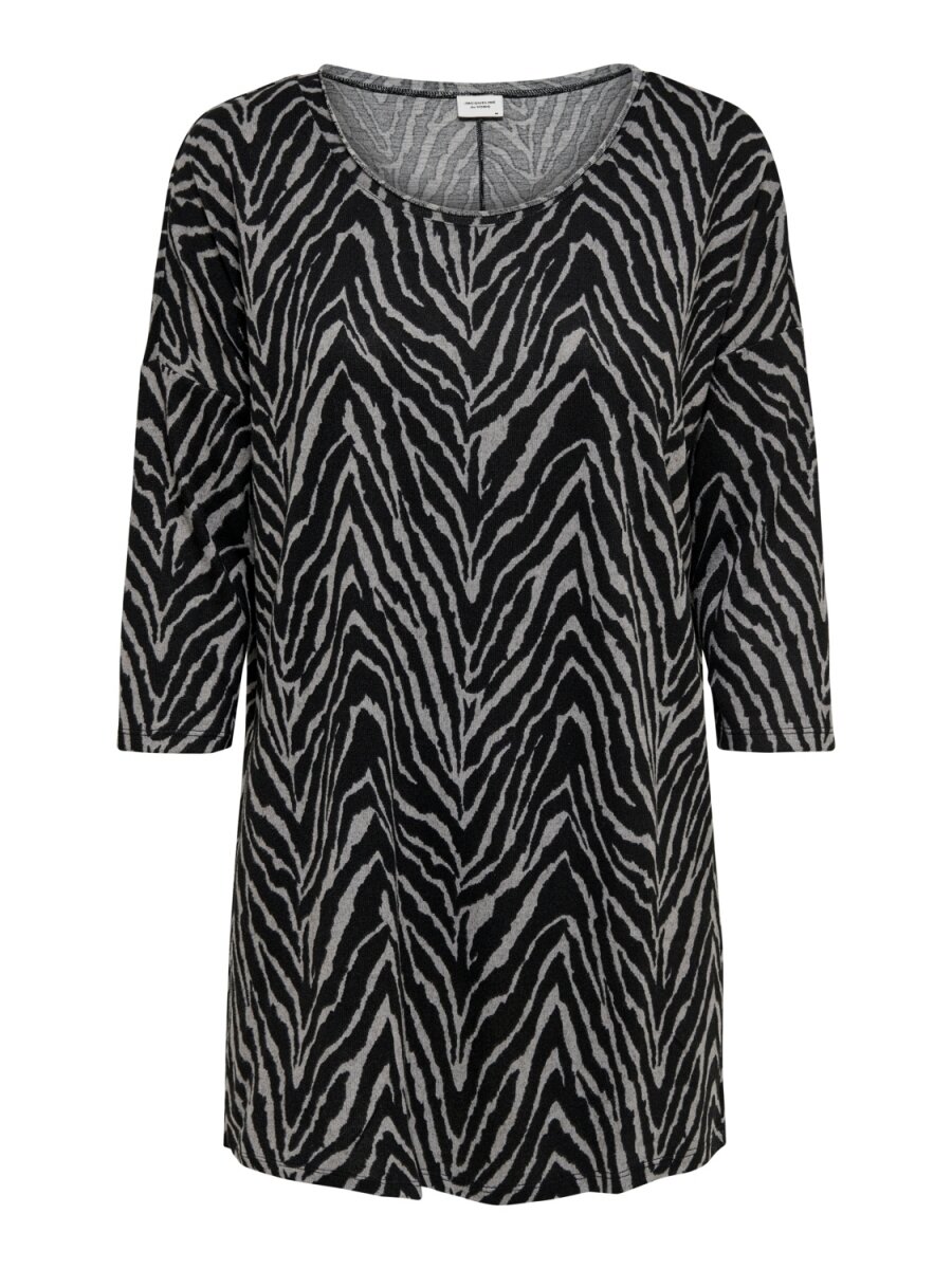 JDYCHOICE AOP TREATS 3/4 TOP Light Grey Melange/ZEBRA