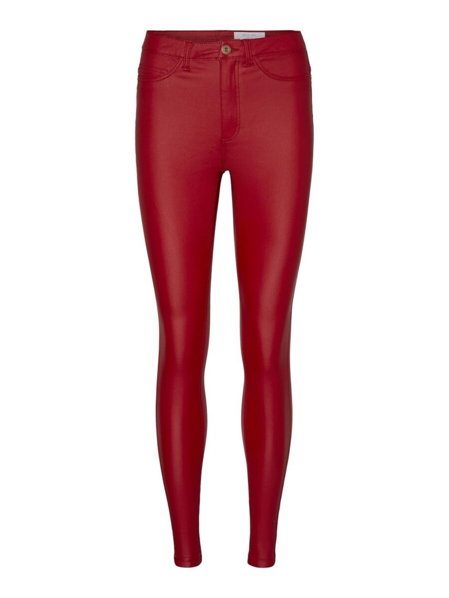 NMCALLIE HW SKINNY COATED PANTS S* Haute Red