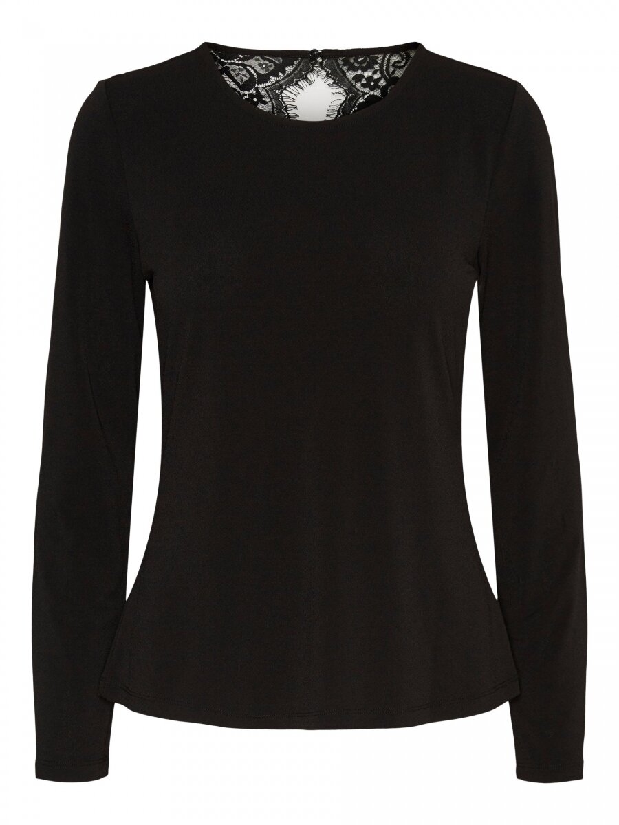 VMANA LS LACE TOP COLOR Black