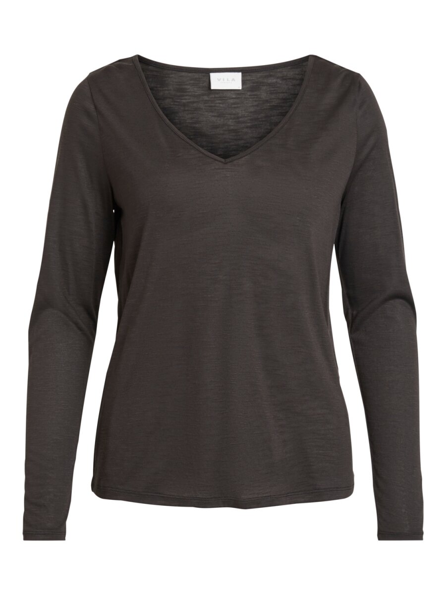 VINOEL L/S V-NECK T-SHIRT-NOOS Black