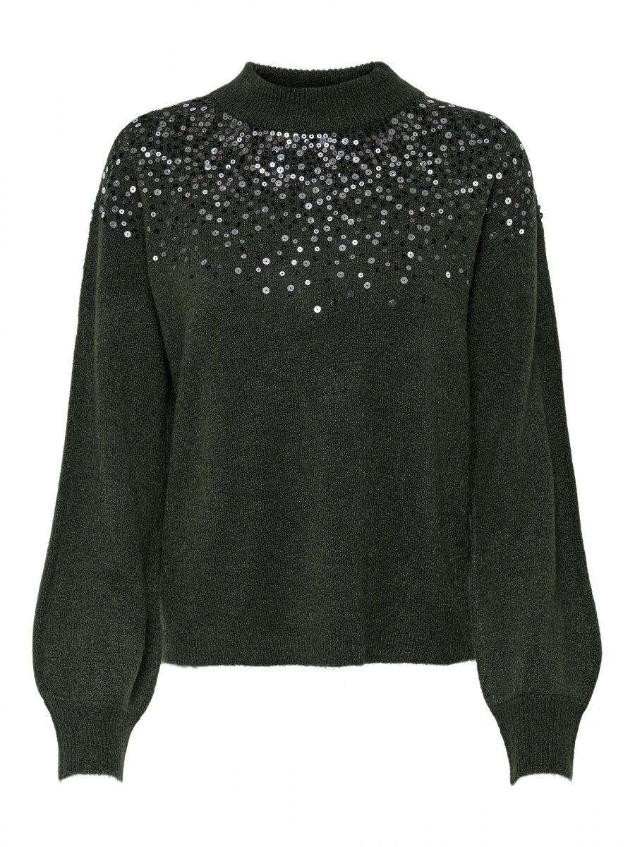 JDYNEWESTSPARKLE L/S PULLOVER KNT Forest Night/MELANGE